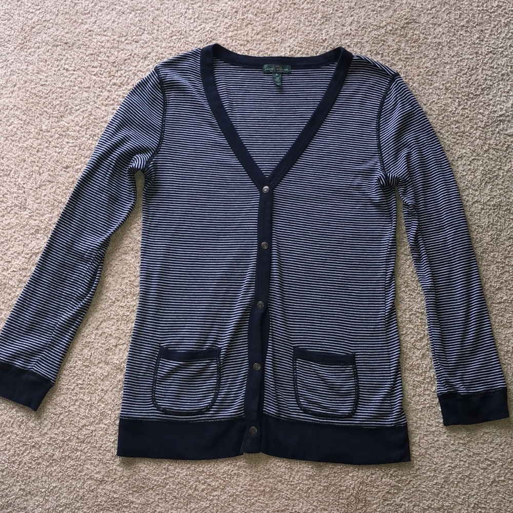 LRL Ralph Lauren jeans stripe button cardigan